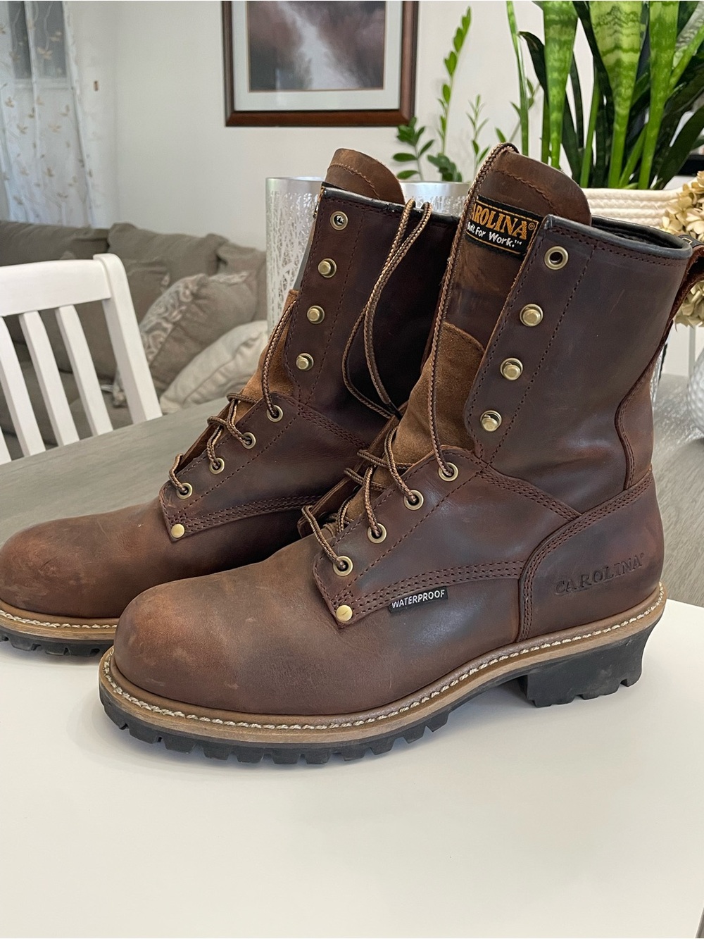 Carolina Waterproof Brown Leather Work size 10.5 Boots